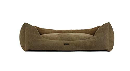 Wouapy - Sofa Prestige – Sofa Enjoy The Little Pets – Liegefläche für Hunde – Liegefläche aus Baumwolle und Samt – Design, praktisch & komfortabel – Größe M – Braun von Wouapy