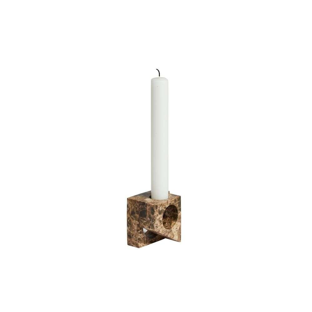 Woud - Jeu de dés 2 Candle Holder Brown Marble von Woud