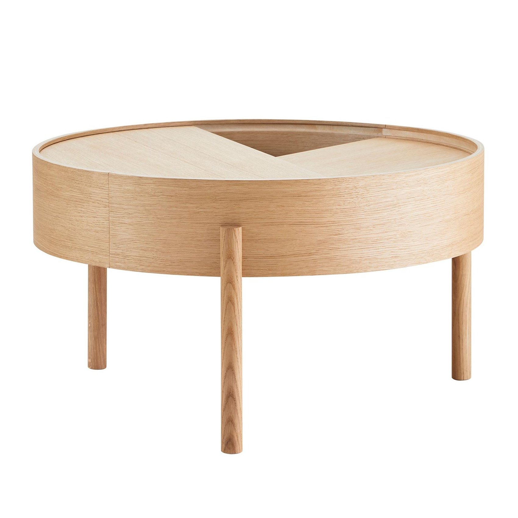 Woud - Arc Couchtisch Ø 66cm - eiche/geölt/H 38cm / Ø 66cm von Woud