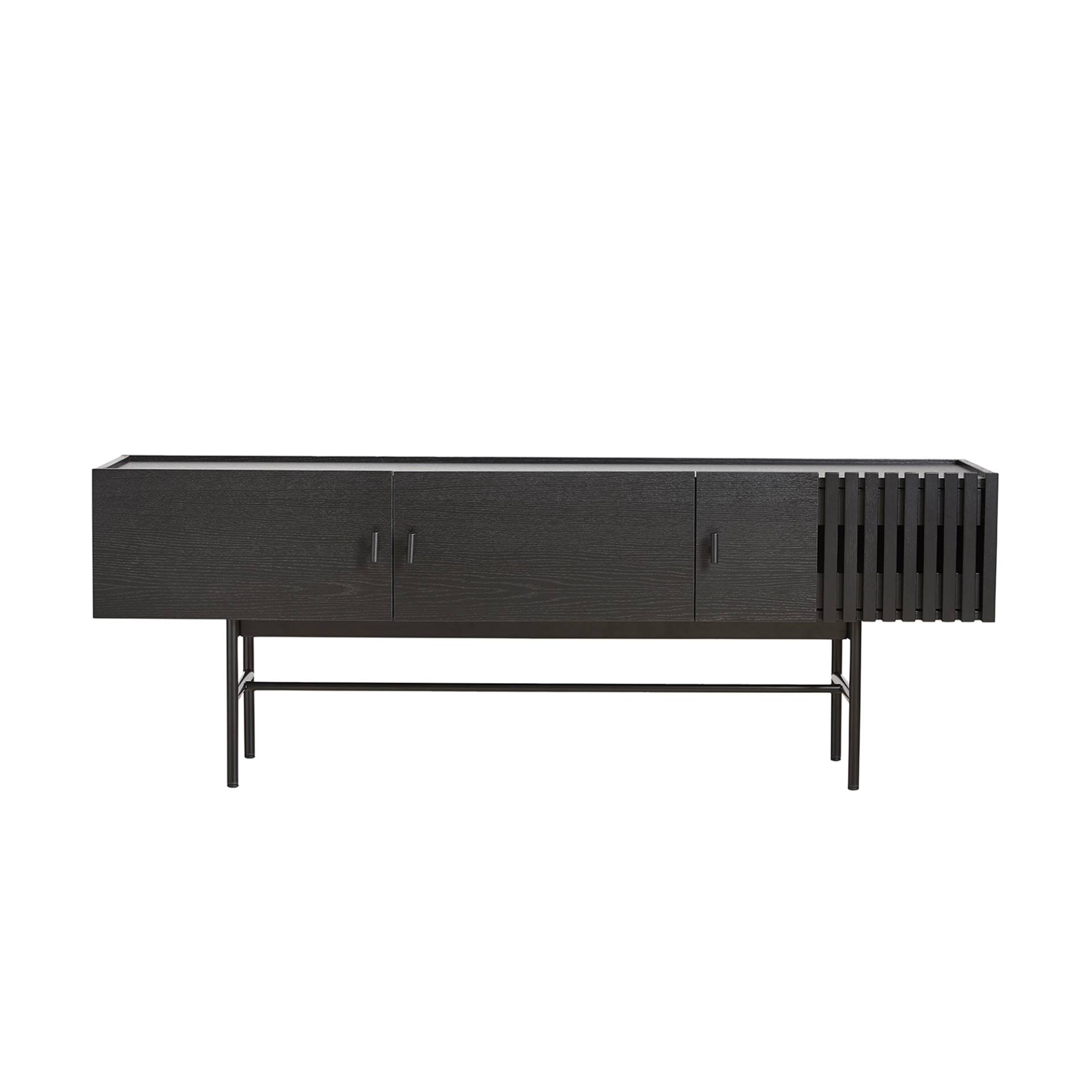 Woud - Array Lowboard 150cm - schwarz/lackiert/Gestell Metall schwarz lackiert/BxHxT 150x53x37cm von Woud