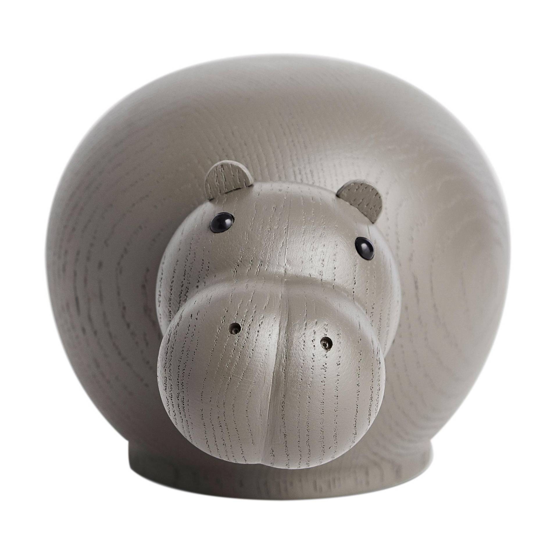 Woud - Hibo Hippopotamus Figur M - taupe/LxBxH 20x12,5x11cm von Woud