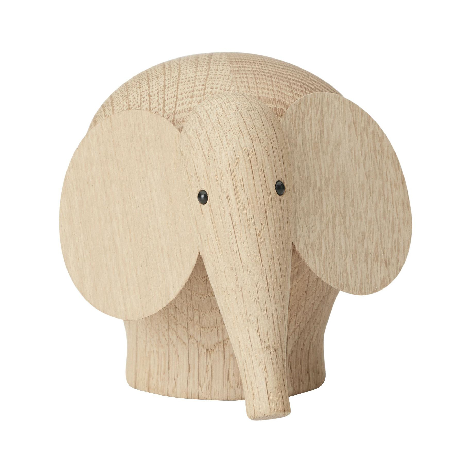 Woud - Nunu Elefant Holzfigur S - eiche/matt lackiert/LxBxH 14x10,8x10cm von Woud