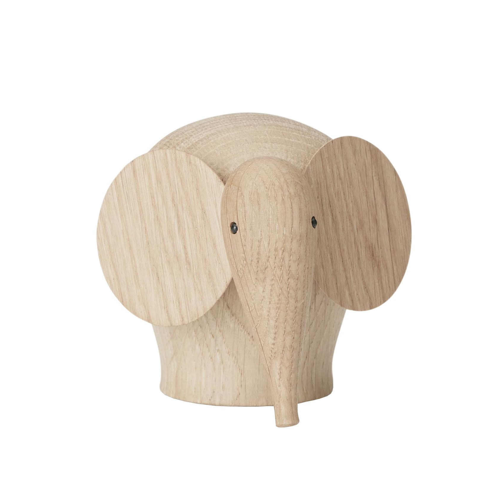 Woud - Nunu Elefant Holzfigur mini - eiche/matt lackiert/LxBxH 9,5x8,2x7,5cm von Woud