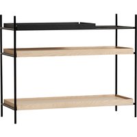 Woud - Tray Shelf niedrig, Eiche / schwarz (Konfiguration 3) von Woud