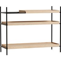 Woud - Tray Shelf niedrig, Eiche natur / schwarz (Konfiguration 1) von Woud