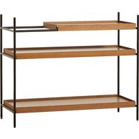 Woud - Tray Shelf niedrig, Walnuss / schwarz (Konfiguration 1) von Woud