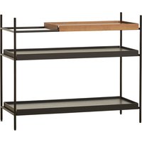 Woud - Tray Shelf niedrig, Walnuss / schwarz (Konfiguration 3) von Woud