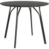 Woud - Tree Tisch Ø 90 cm, Tischplatte charcoal / Beine schwarz von Woud