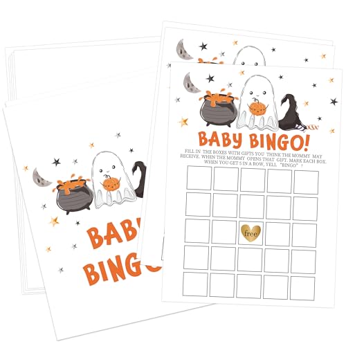 Halloween-Bingo-Spiel für Babypartys, Halloween-Gender-Reveal-Spiele für Gäste, inklusive 30 doppelseitigen Karten, 12,7 x 17,8 cm, perfekt für neutrale Geschlechtsoffenbarung, Dekorationen Halloween-Bingo-Spiel für Babypartys, Halloween-Gender-Reveal-Spiele für Gäste, inklusive 30 doppelseitigen Karten, 12,7 x 17,8 cm, perfekt für neutrale Geschlechtsoffenbarung, Dekorationen von Woukaup