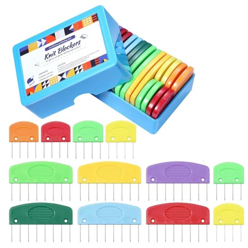 Wouueso 20 Stück Strickblocker-Nadelkämme, Farbige Strickblocker-Kämme zum Blockieren, Regenbogen-Strickblocker-Nadeln für Blockiermatten Wouueso 20 Stück Strickblocker-Nadelkämme, Farbige Strickblocker-Kämme zum Blockieren, Regenbogen-Strickblocker-Nadeln für Blockiermatten von Wouueso
