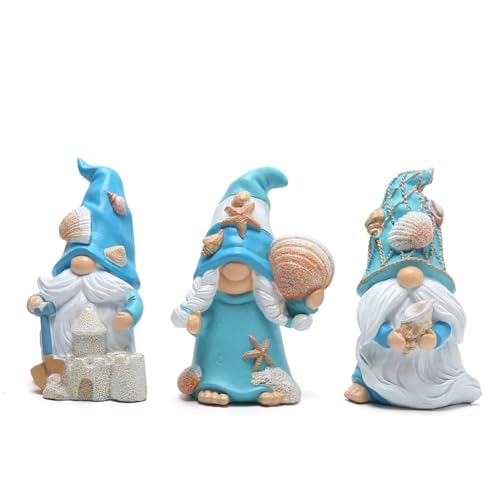 Wouueso 3-Teilige Dekorationen für Zuhause, Seestern-Muschel-Zwerge, Handgefertigt für Stranddekoration, Schwedisch, Skandinavisch Von Nisse von Wouueso