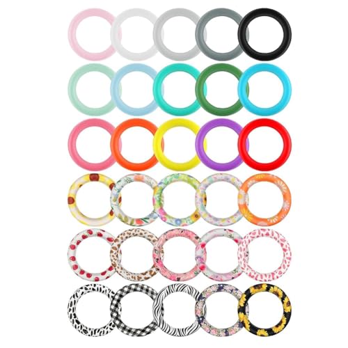 Wouueso 30 Stück Silikon-O-Ringe, 65 Mm, Sonnenblumen-Silikonringe, Rund, Silikon-Schlaufenanhänger, Perlen für und Sommer Wouueso 30 Stück Silikon-O-Ringe, 65 Mm, Sonnenblumen-Silikonringe, Rund, Silikon-Schlaufenanhänger, Perlen für und Sommer von Wouueso