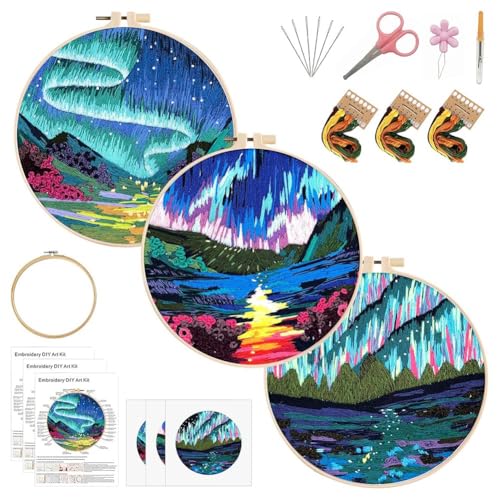 Wouueso 3er-Pack Sticksets für Anfänger, Stickstich-Übungsset Wouueso 3er-Pack Sticksets für Anfänger, Stickstich-Übungsset von Wouueso