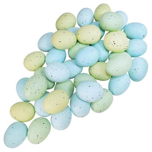 Wouueso 40 Stück Ostereier, Künstliche Gesprenkelte Schaumstoff-Eier, Pastellgrün/Blau, Dekorative Eier, 5,3 cm, für Neutrale Ostertischdekoration Wouueso 40 Stück Ostereier, Künstliche Gesprenkelte Schaumstoff-Eier, Pastellgrün/Blau, Dekorative Eier, 5,3 cm, für Neutrale Ostertischdekoration von Wouueso