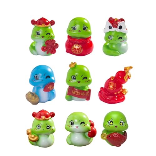 Wouueso 9-Teilige Cartoon-Schlangenfigur, Chinesisches Tierkreis-Maskottchen, Schlangenstatue, Mini-Tierskulptur, Neujahrs-Auto-Desktop-Dekoration Wouueso 9-Teilige Cartoon-Schlangenfigur, Chinesisches Tierkreis-Maskottchen, Schlangenstatue, Mini-Tierskulptur, Neujahrs-Auto-Desktop-Dekoration von Wouueso