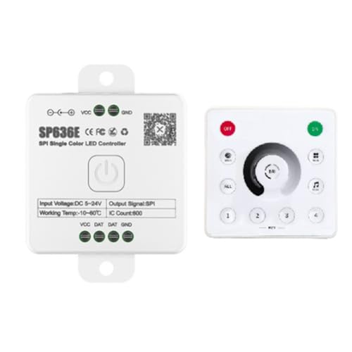 Wouueso AND-SP636E SPI DC5-24v Monochrom-Controller mit AND-RC1 Fernbedienungsunterstützung 2.4G Touch-Fernbedienung Wouueso AND-SP636E SPI DC5-24v Monochrom-Controller mit AND-RC1 Fernbedienungsunterstützung 2.4G Touch-Fernbedienung von Wouueso