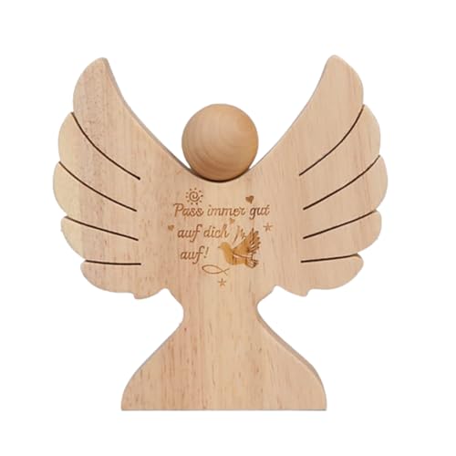 Wouueso Geschenk Zur Taufe Aus für, Geldscheinklammer Aus, Holzengel mit Gravur Zur Taufe, Schutzengel, Kommunion von Wouueso