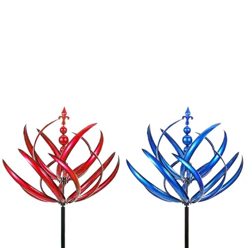 Wouueso Glücksblumen-, für Gartenarbeit und Gärtnerei, Metall-Gartenwindmühle, Gartendekoration für Den Außenbereich von Wouueso