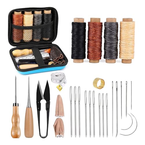 Wouueso Leder-Nähset, Lederbearbeitungswerkzeuge und -Zubehör, Lederbearbeitungsset mit Gewachstem Faden, Lederpolster-Reparaturset, Einfache Installation, Einfach zu Bedienen Wouueso Leder-Nähset, Lederbearbeitungswerkzeuge und -Zubehör, Lederbearbeitungsset mit Gewachstem Faden, Lederpolster-Reparaturset, Einfache Installation, Einfach zu Bedienen von Wouueso