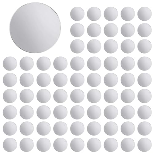 Wouueso Mini-Größe, Acryl-Rundspiegel, Selbstklebend, Kleine Runde Spiegelkreise, Bastelspiegelfliesen zum Basteln (200 Stück, 2,5 cm) von Wouueso
