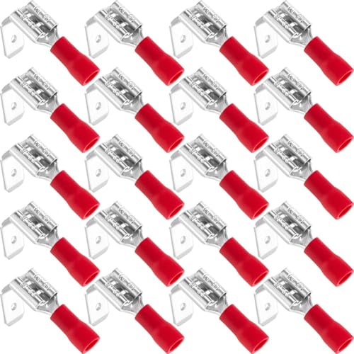 Wouueso Spade-Steckverbinder Trennen Piggyback-Spade-Sortiment-Set, Halbisolierte Weibliche/Männliche Kabel-Crimpanschlüsse, 16-14 AWG C von Wouueso
