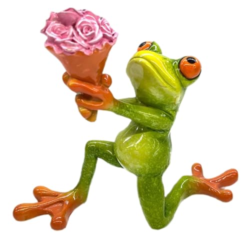 Wouueso Süße Ländliche Heimdekoration zum Valentinstag, Blumenfrosch, Kunstharz, Bastelornamente Wouueso Süße Ländliche Heimdekoration zum Valentinstag, Blumenfrosch, Kunstharz, Bastelornamente von Wouueso