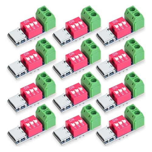 Wouueso USB-C PD Trigger Board PD/QC Decoy Schnellladung USB Typ-C auf 12V Hochgeschwindigkeitsladegerät Leistungssteigerung 12Stk von Wouueso