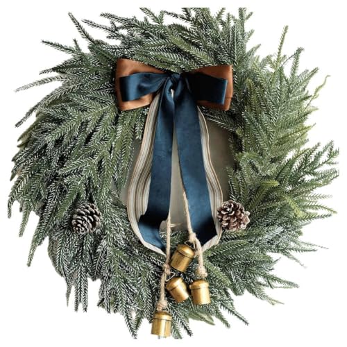 Wouueso Weihnachtsdekorationen - Weihnachtsschleife, Ländliche Dekorationen, Weihnachts-Tannenzapfen-Türschmuck von Wouueso