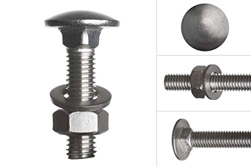 Schlossschrauben mit Mutter und Scheibe Edelstahl A2 M12 x 50 mm - pro Stück von Wovar