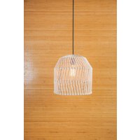 Boho Landhaus Deckenleuchte - Handgefertigte Hängelampe Mit Baumwollkordel Umwickelt Moderne Beleuchtung Für Restaurant, Café Oder Zuhause von WovenLightsShop