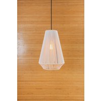 Handgefertigte Boho Pendelleuchte Lampenschirm, Baumwollschnur Lampe Handgefertigte Boho Pendelleuchte Lampenschirm, Baumwollschnur Lampe von WovenLightsShop
