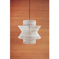 Handgefertigter Makramee Kronleuchter, Moderne Bauernhaus Beleuchtung, Plug-In Deckenleuchte Handgefertigter Makramee Kronleuchter, Moderne Bauernhaus Beleuchtung, Plug-In Deckenleuchte von WovenLightsShop