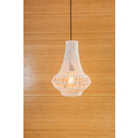 Moderne Deckenleuchte, Pendelleuchte, Kronleuchter Beleuchtung, Makramee Leuchte, Lampenschirm, Stecker in Gewebte Leuchte von WovenLightsShop