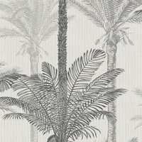 Sublime - Vliestapete - Exotische Palme - Grau - 1005x52 cm - Grau von Wow
