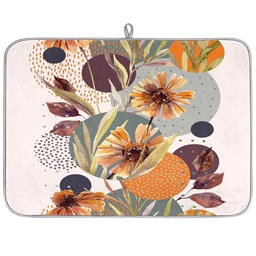 Abtropfmatte aus Mikrofaser, abstrakte Blume, saugfähig, Abtropfmatte für Küche, Löffel, Glasplatte, 45,7 x 60,9 cm Abtropfmatte aus Mikrofaser, abstrakte Blume, saugfähig, Abtropfmatte für Küche, Löffel, Glasplatte, 45,7 x 60,9 cm von WowPrint