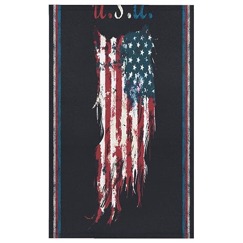 Amerikanische Vintage Flagge Küchentücher 2er Set USA Flagge Küchenhandtuch Weich Saugfähig Trocknen Geschirrtuch für Zuhause Küche Catering Restaurant 45x72cm von WowPrint