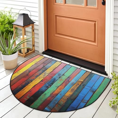 Bunte Holz-Fußmatte, Eingangsmatte, Teppich, für drinnen und draußen, waschbar, saugfähig, rutschfest, 91,4 x 61 cm Bunte Holz-Fußmatte, Eingangsmatte, Teppich, für drinnen und draußen, waschbar, saugfähig, rutschfest, 91,4 x 61 cm von WowPrint
