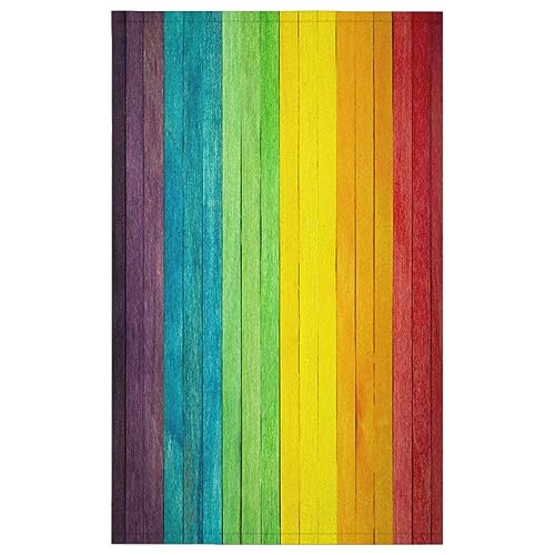 Bunte Regenbogen Holz Küchentücher Set von 1 Regenbogen Küchenhandtuch Weich Saugfähig Trocknen Geschirrtuch für Zuhause Küche Catering Restaurant 45 x 72 cm von WowPrint