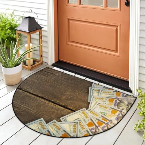 Fußmatte mit Dollar-Druck, Holz, für drinnen und draußen, waschbar, saugfähig, rutschfest, 91,4 x 61 cm Fußmatte mit Dollar-Druck, Holz, für drinnen und draußen, waschbar, saugfähig, rutschfest, 91,4 x 61 cm von WowPrint