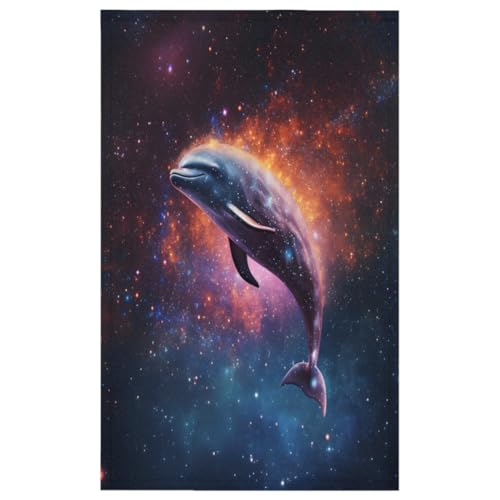 Küchentücher 2er Set, Galaxy Delphin Küchenhandtuch Weich Saugfähig Trocknen Geschirrtuch für Zuhause Küche Catering Restaurant 45 x 72 cm von WowPrint