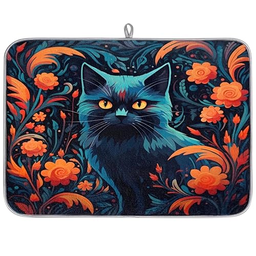 Kunstblumen-Abtropfmatte aus Mikrofaser, saugfähig, Abtropfmatte für Küche, Löffel, Glasplatte, 40,6 x 45,7 cm von WowPrint