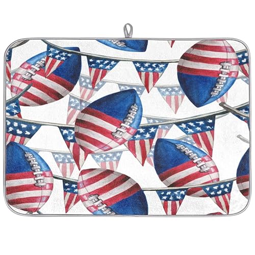 Mikrofaser-Abtropfmatte mit USA-Flagge, saugfähiges Abtropfgestell für Küche, Löffel, Glasplatte, 45,7 x 60,9 cm Mikrofaser-Abtropfmatte mit USA-Flagge, saugfähiges Abtropfgestell für Küche, Löffel, Glasplatte, 45,7 x 60,9 cm von WowPrint