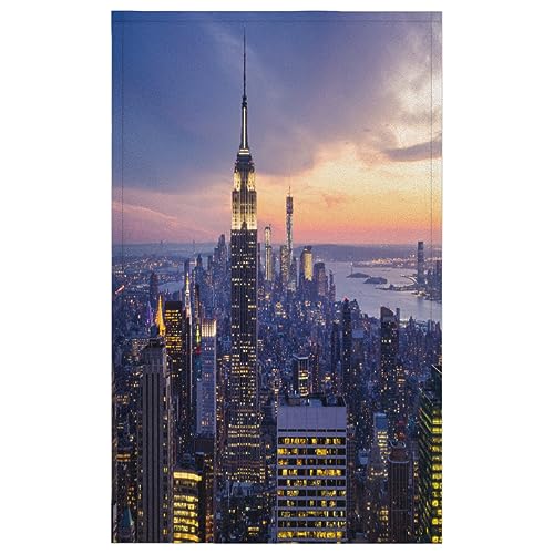 New York Sunset Wolkenkratzer Küchentücher 2er Set New York Küchenhandtuch Weich Saugfähig Trocknen Geschirrtuch für Zuhause Küche Catering Restaurant 45x72cm von WowPrint