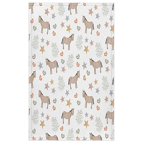 Pferde Muster Küchentücher Set von 1 Cute Horse Kitchen Handtuch Weich Saugfähig Trocknen Geschirrtuch für Zuhause Küche Catering Restaurant 45x72cm von WowPrint