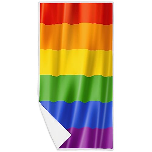 Rainbow Flag Quick Dry Handtuch Regenbogen Gay Pride Mikrofaser Handtücher für Strand Sport Gym Spa Yoga Badezimmer von WowPrint