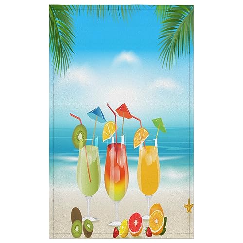 Sommer Cocktails Früchte Küchentücher 2er Set Tropische Früchte Küchenhandtuch Weich Saugfähig Trocknen Geschirrtuch für Zuhause Küche Catering Restaurant 45 x 72 cm von WowPrint