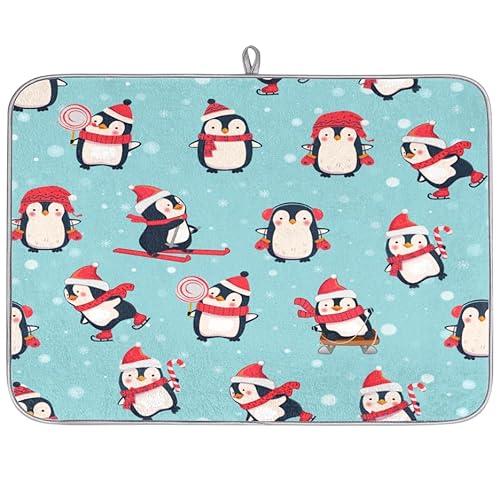 Winter Cute Penguin Microfiber Dish Drying Mat Penguin Absorbent Dish Drying Drainers Mats for Kitchen Spoon Glass Plate 40,6 x 45,7 cm Winter Cute Penguin Microfiber Dish Drying Mat Penguin Absorbent Dish Drying Drainers Mats for Kitchen Spoon Glass Plate 40,6 x 45,7 cm von WowPrint