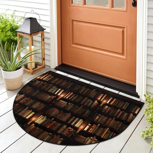 WowPrint Bücherregal Buch-Fußmatte Eingangsmatte Teppich Bibliothek Buch Bereich Teppiche Indoor Outdoor Waschbar Saugfähig Rutschfeste Bodenmatte Teppich 91,4 x 61 cm von WowPrint