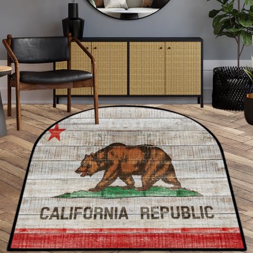 WowPrint Holz Kalifornien Flagge Bereich Teppiche Matte Wohnzimmer Flagge Design Bereich Teppich für Küche Schlafzimmer Waschbar rutschfest Bodenmatte Teppich 120x160cm von WowPrint