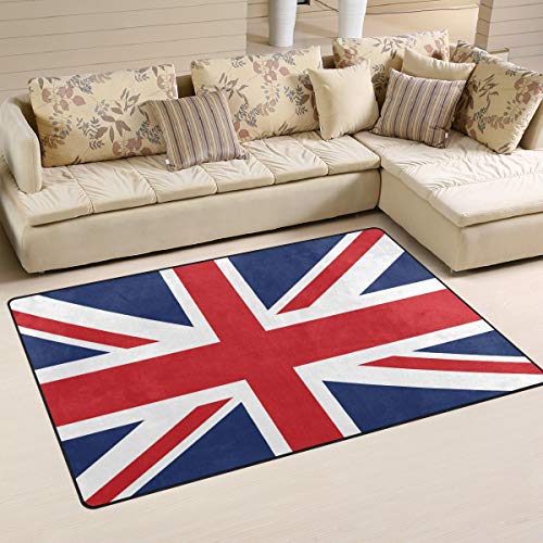 WowPrint Teppich mit UK-Flagge, waschbar, leicht, für Küche, Esszimmer, Wohnzimmer, Schlafzimmer, Heimdekoration, 160 x 122 cm von WowPrint